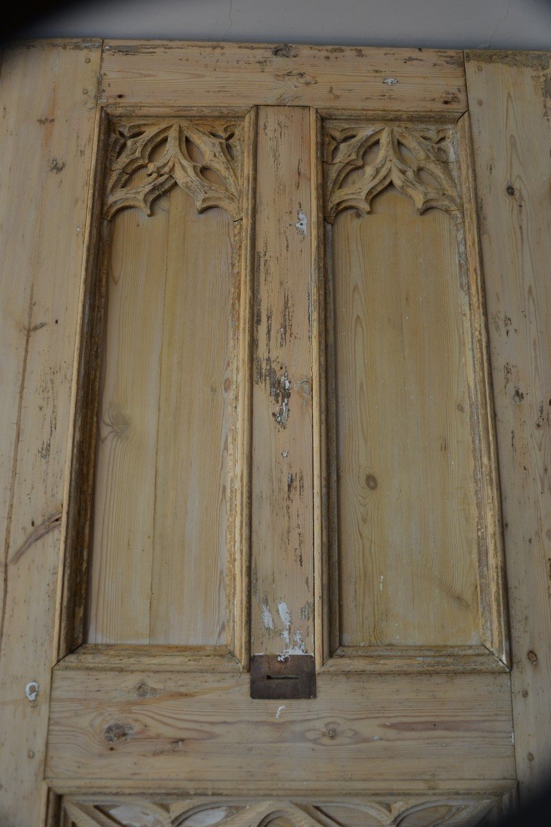 Porte à Deux Vantaux De Style Néo Gothique, époque XIXe Siècle-photo-4