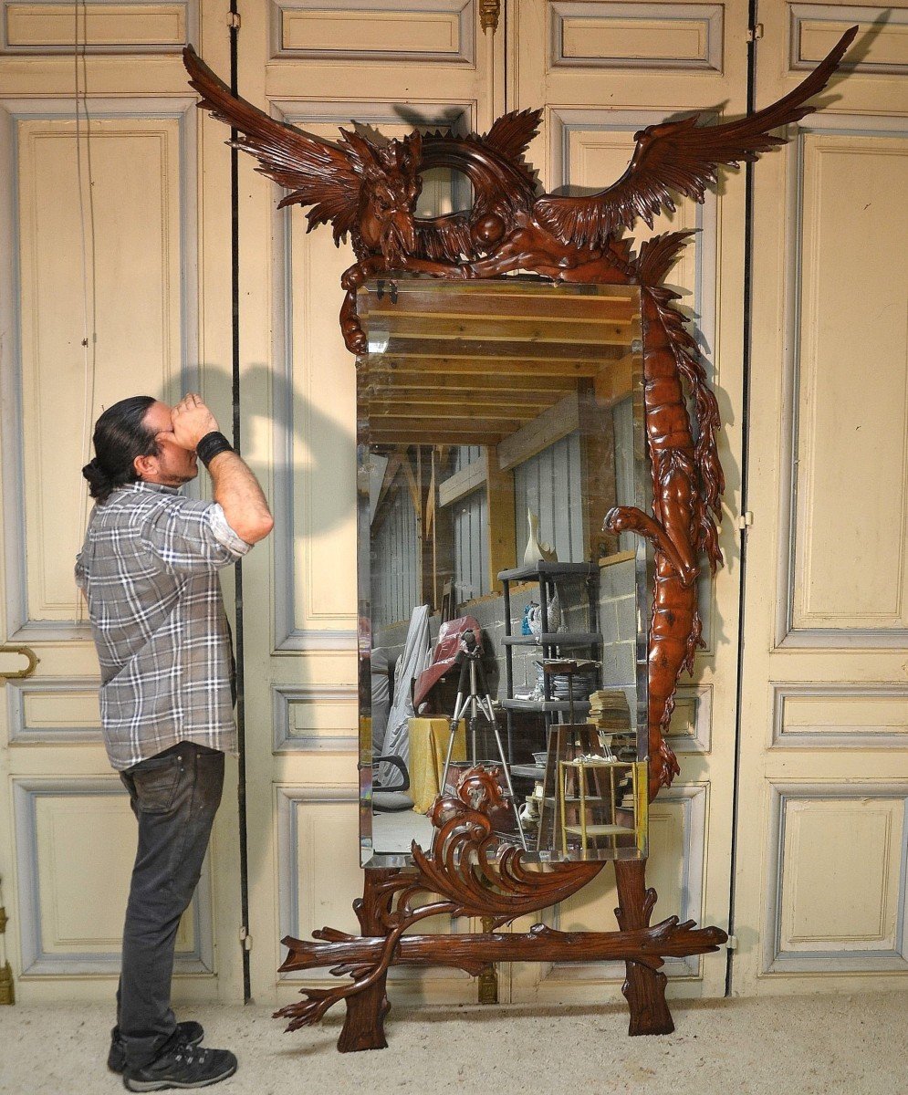 Grand Miroir au dragon Dans Le Goût De Gabriel Viardot