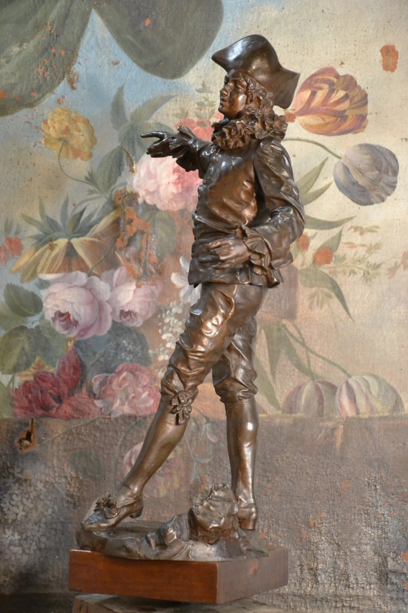 Bronze Subject "figaro" Signed Clément Léopold Steiner (1853-1899)-photo-3
