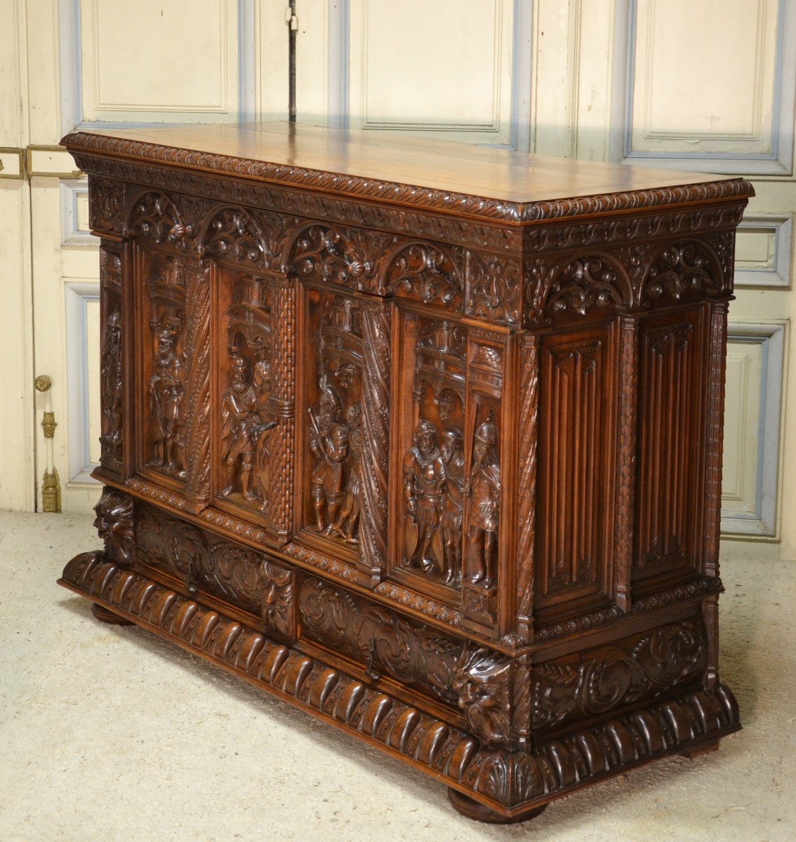 Renaissance Style Walnut Buffet, 19th Century Period-photo-2