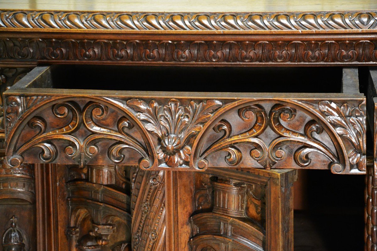 Renaissance Style Walnut Buffet, 19th Century Period-photo-4