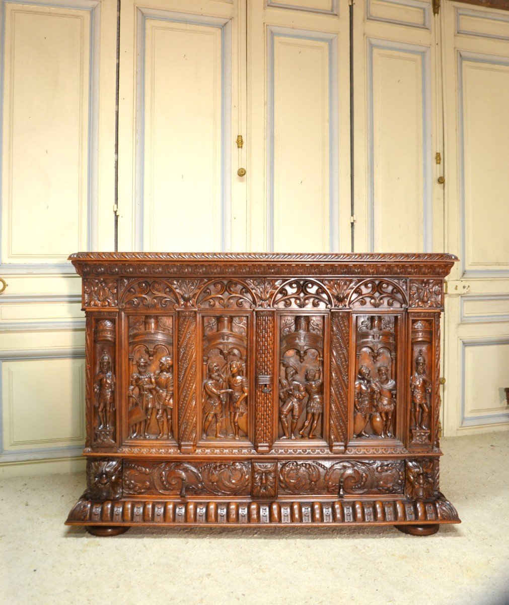 Renaissance Style Walnut Buffet, 19th Century Period-photo-7