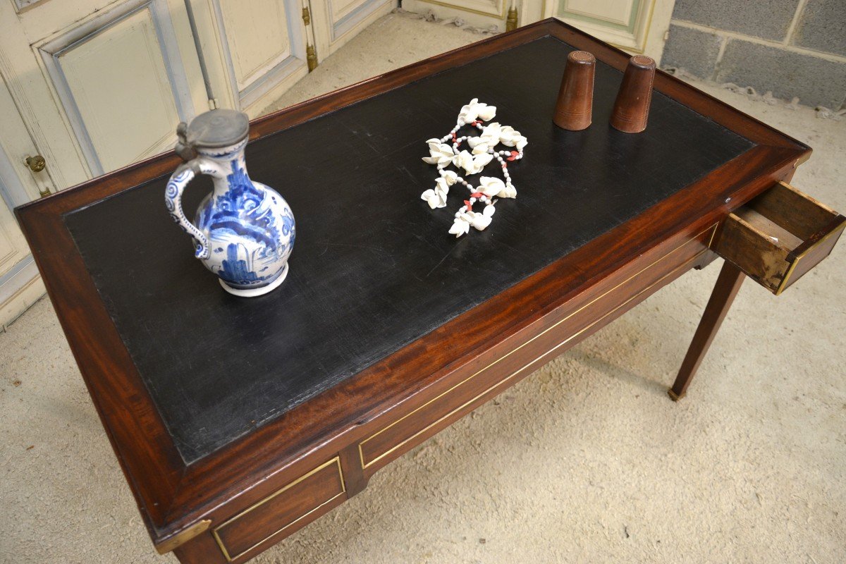 Tric Trac Table In Mahogany Directoire Period, End Of 18th Century-photo-1