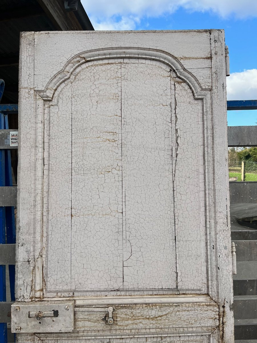 Porte De Communication En Ch&ecirc;ne Peint, &eacute;poque XVIIIe Si&egrave;cle-photo-5
