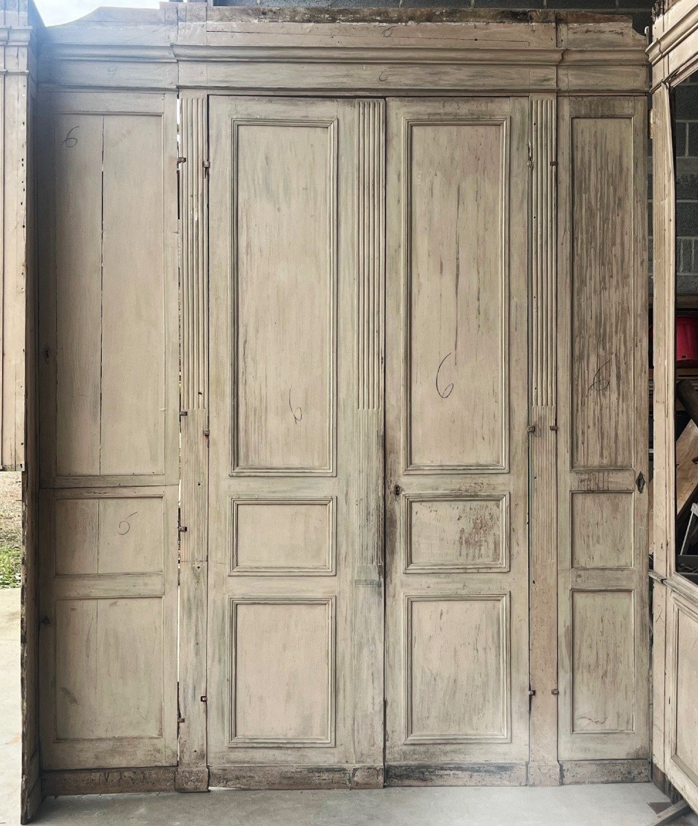 Boiserie en ch&ecirc;ne peint de style Directoire, &eacute;poque milieu XIXe si&egrave;cle-photo-2