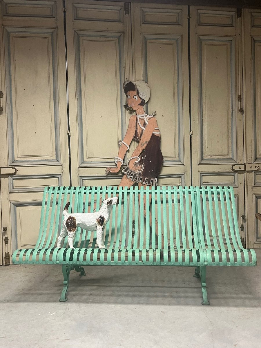 Banc de jardin en fer forgé et fonte fin XIXe siècle-photo-1