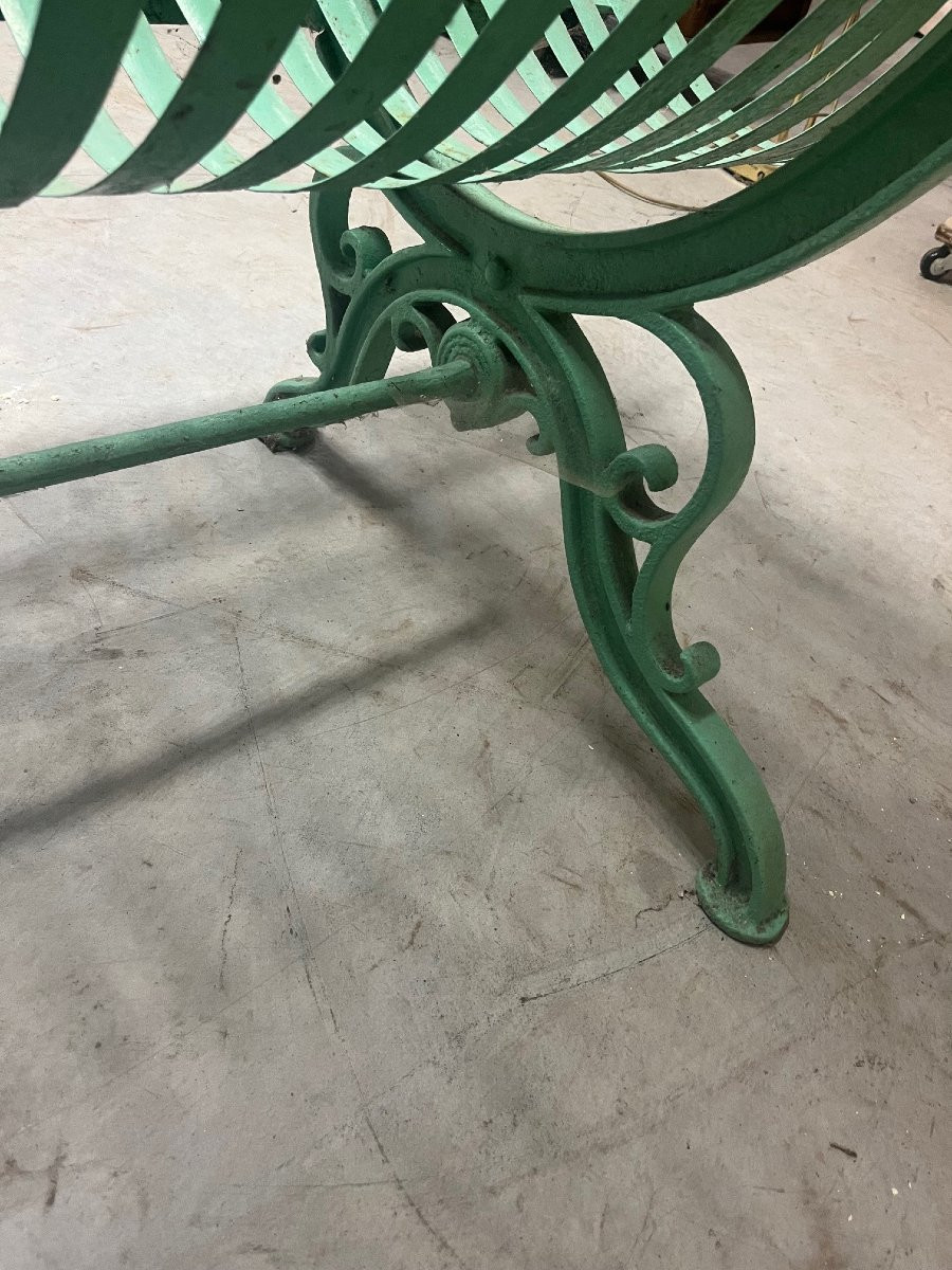 Banc de jardin en fer forgé et fonte fin XIXe siècle-photo-4