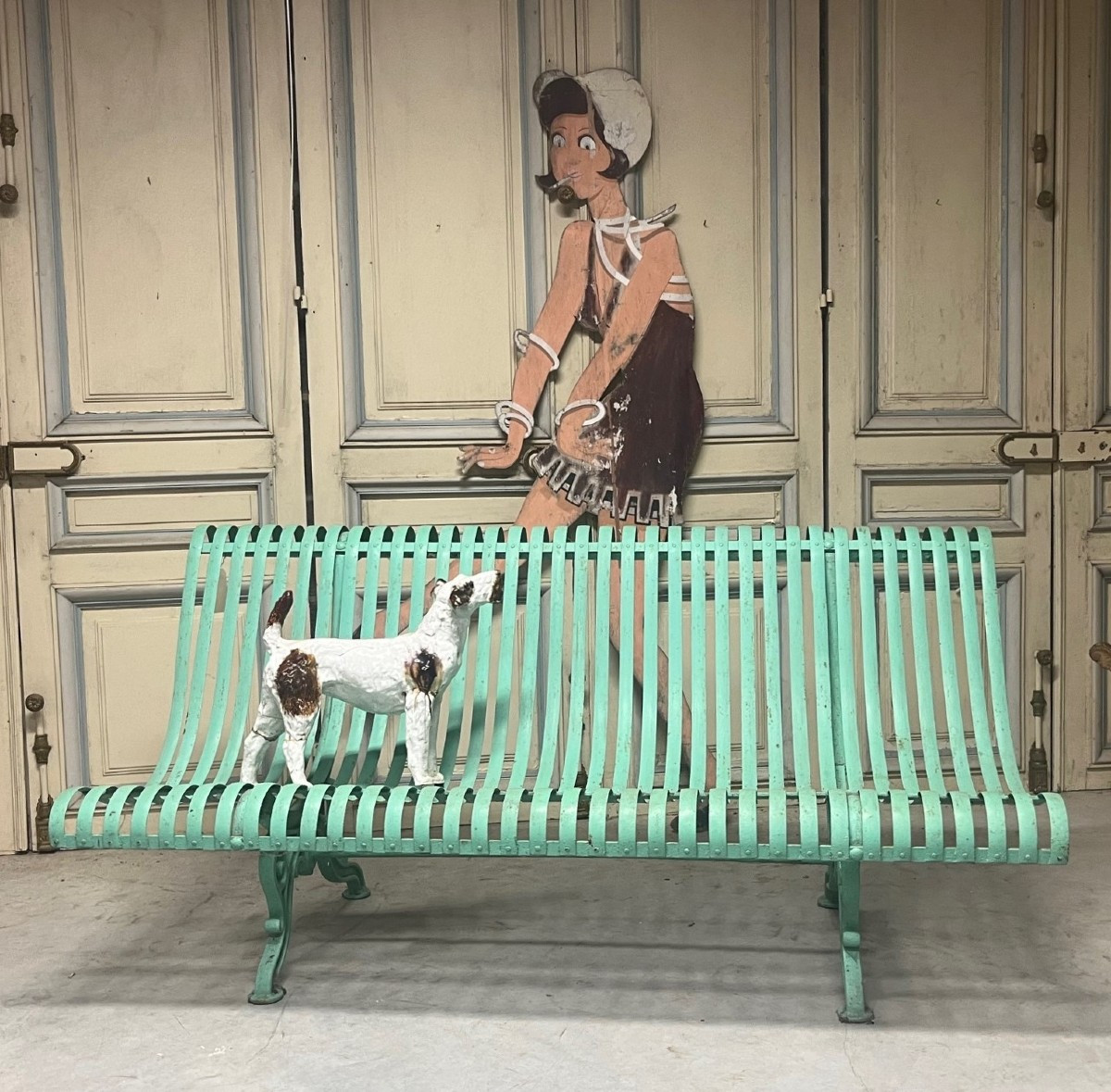 Banc de jardin en fer forgé et fonte fin XIXe siècle