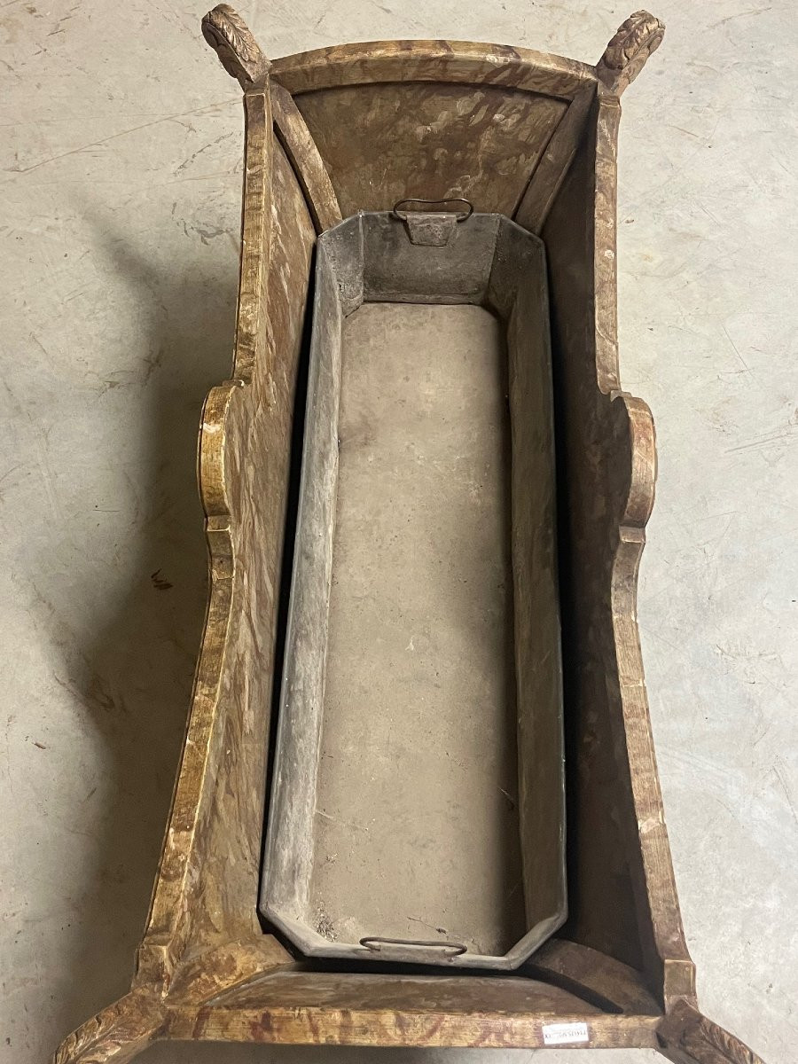 Large Painted Wooden Planter, 19th Century-photo-2