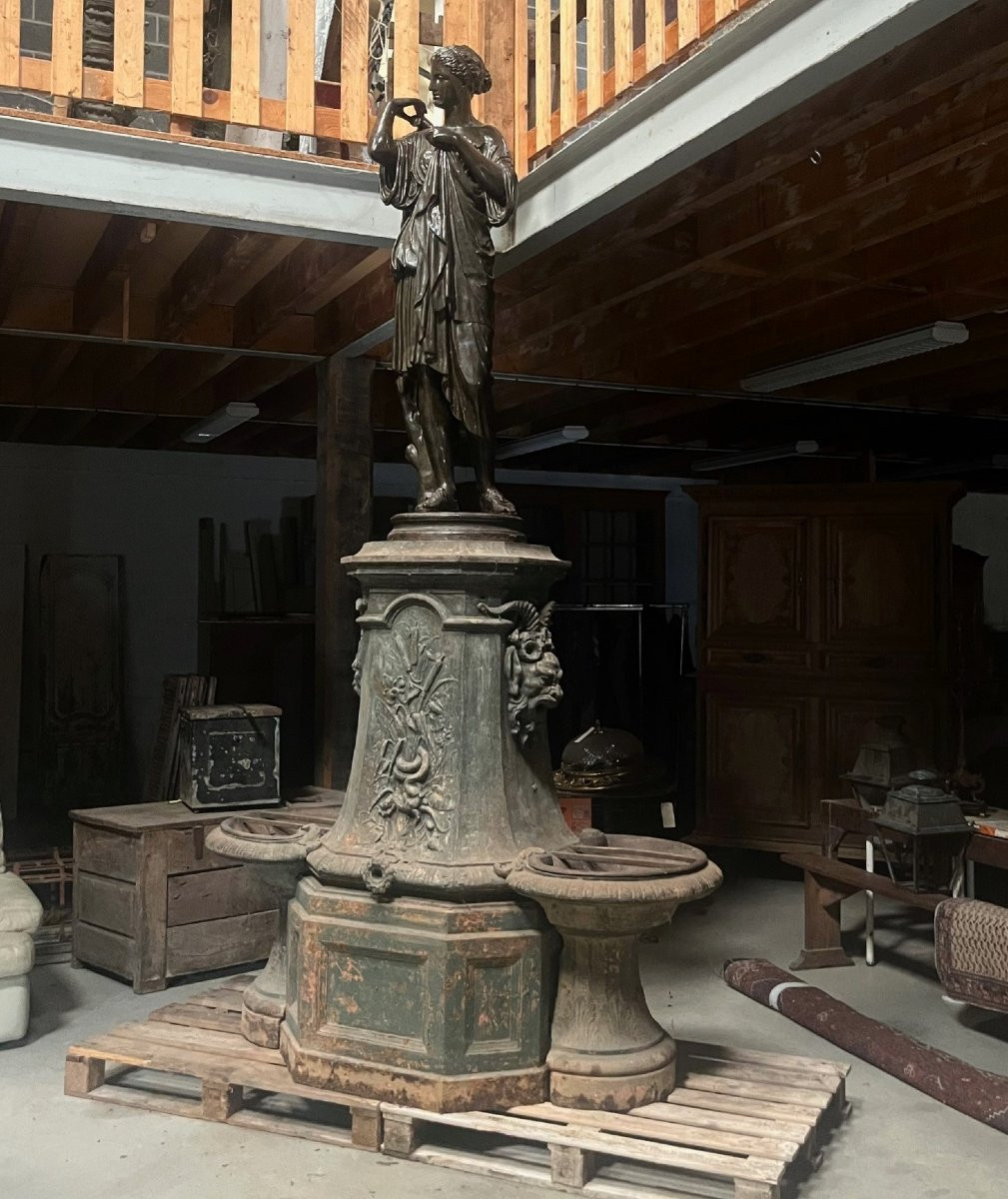 Cast Iron Fountain In Durenne And Val d'Osne, Late 19th Century-photo-7