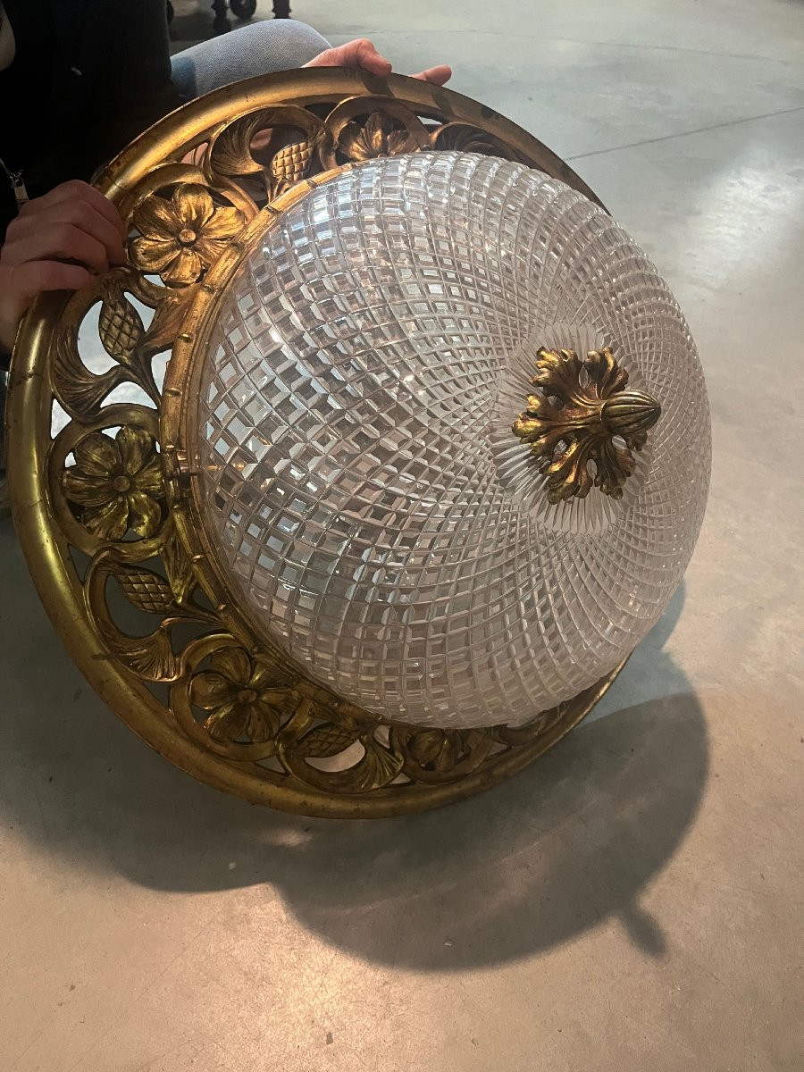 Large Bronze Ceiling Light From The Art Nouveau Period-photo-2