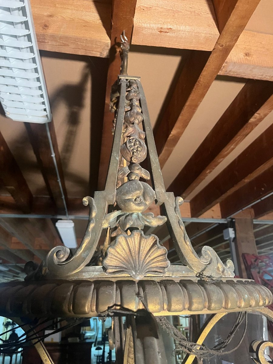 1925s Gilt Bronze Chandelier Mount-photo-2