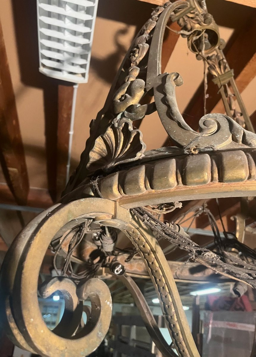1925s Gilt Bronze Chandelier Mount-photo-3