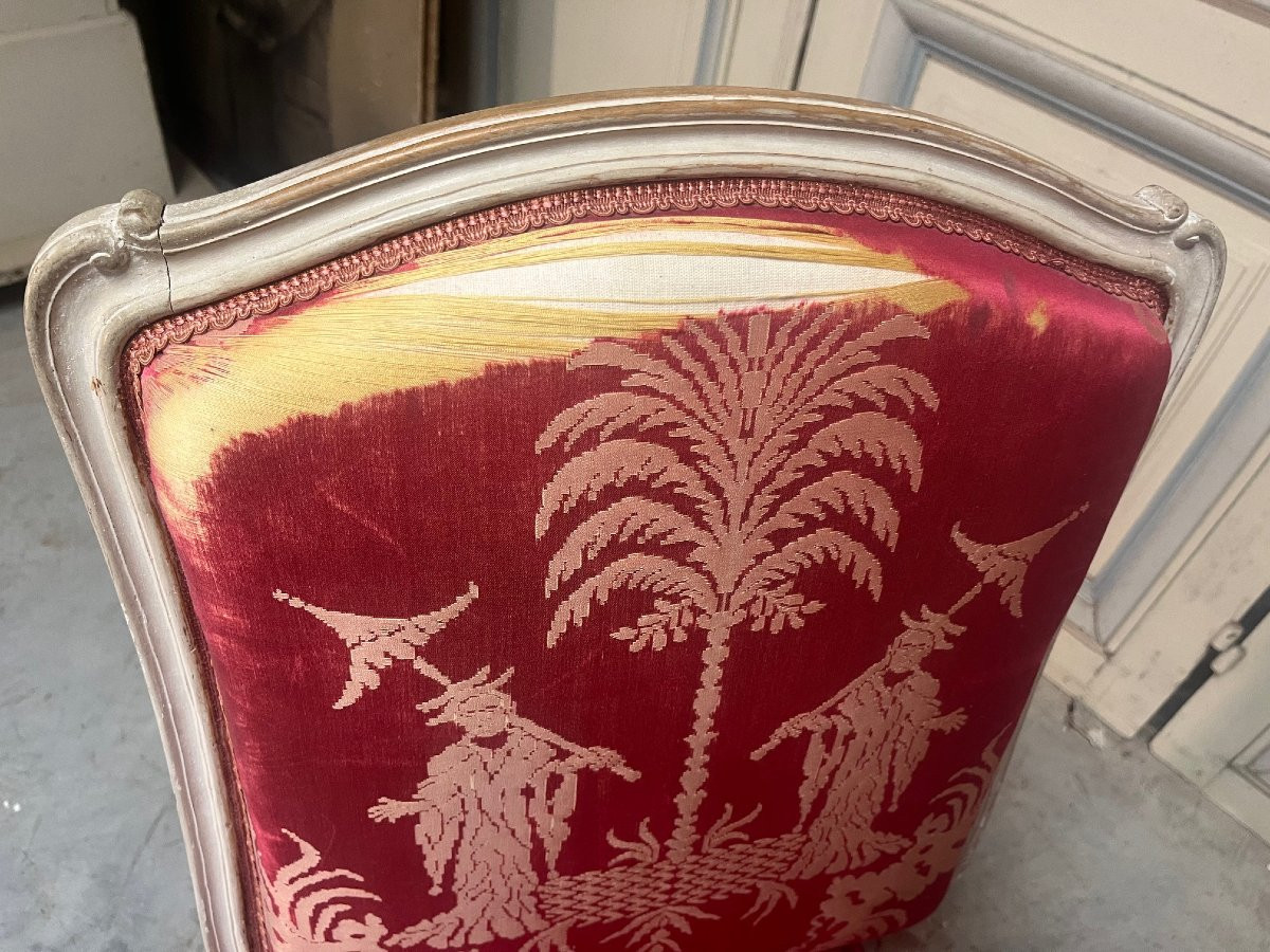 Pair Of Painted Wooden Armchairs In The 15th Century Style-photo-1