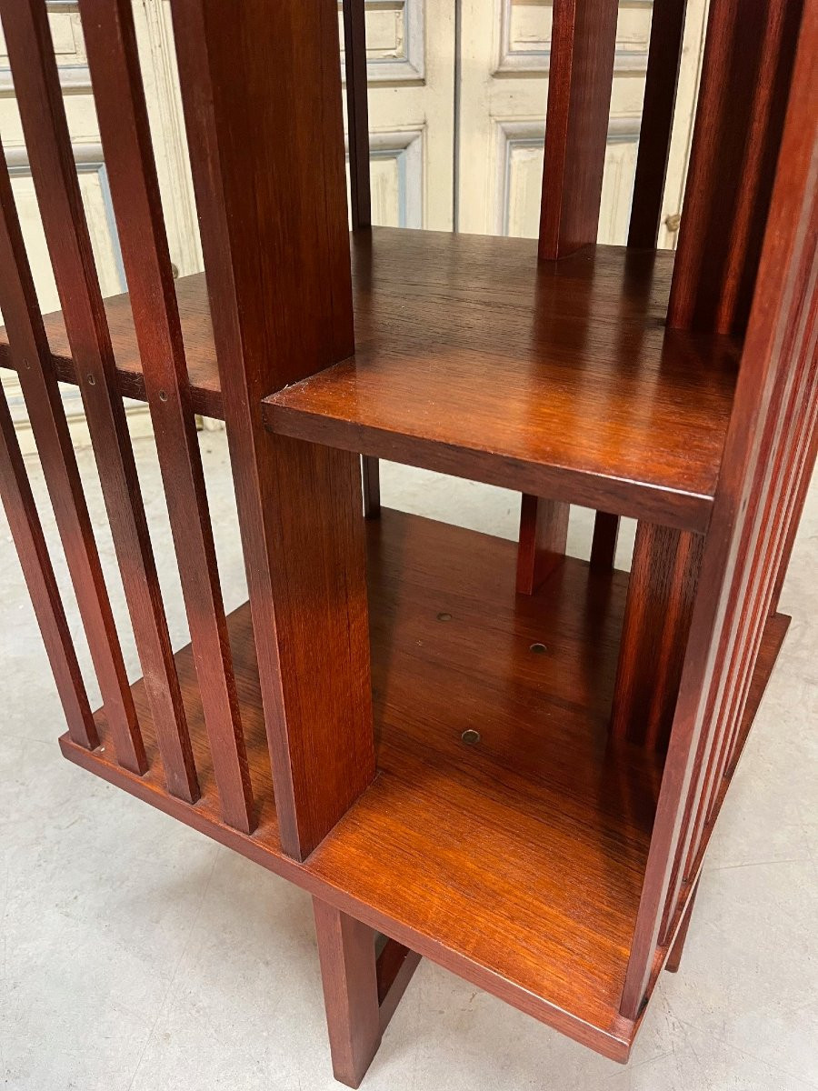 bibliothèque tournante en teck des années 60-70-photo-2