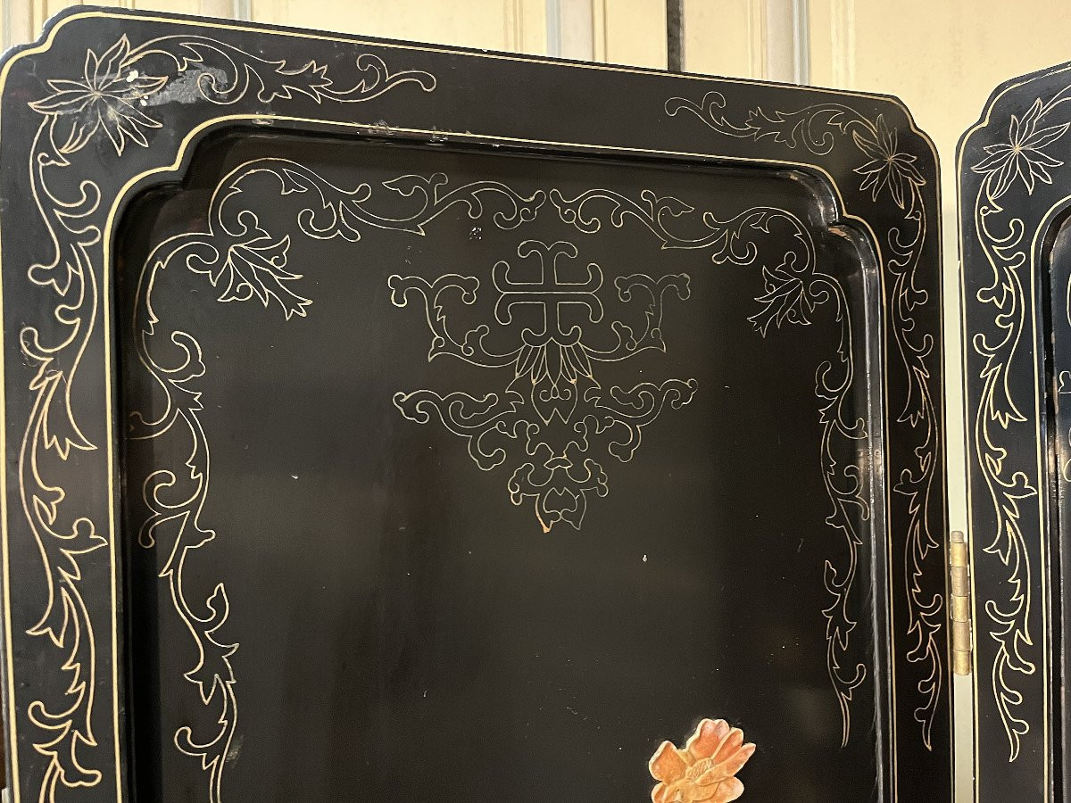 Paravent laqué à six feuilles, Chine des années 70-photo-6