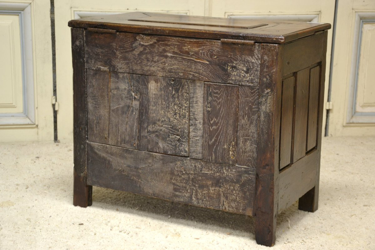 Petit coffre normand en ch&ecirc;ne , Normandie XVIIIe si&egrave;cle-photo-3