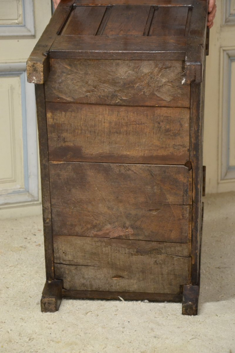 Petit coffre normand en ch&ecirc;ne , Normandie XVIIIe si&egrave;cle-photo-4