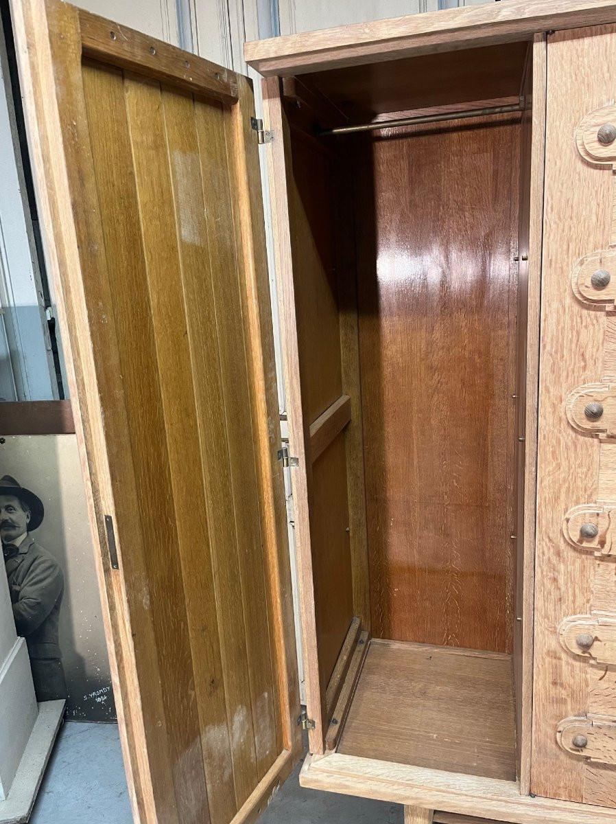 1940s Wardrobe In Bleached Oak.-photo-1