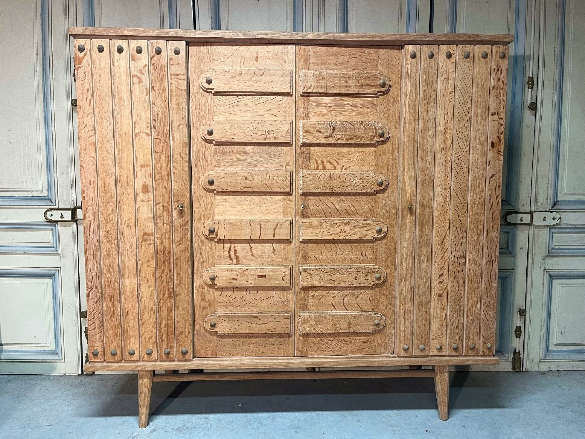 1940s Wardrobe In Bleached Oak.-photo-8