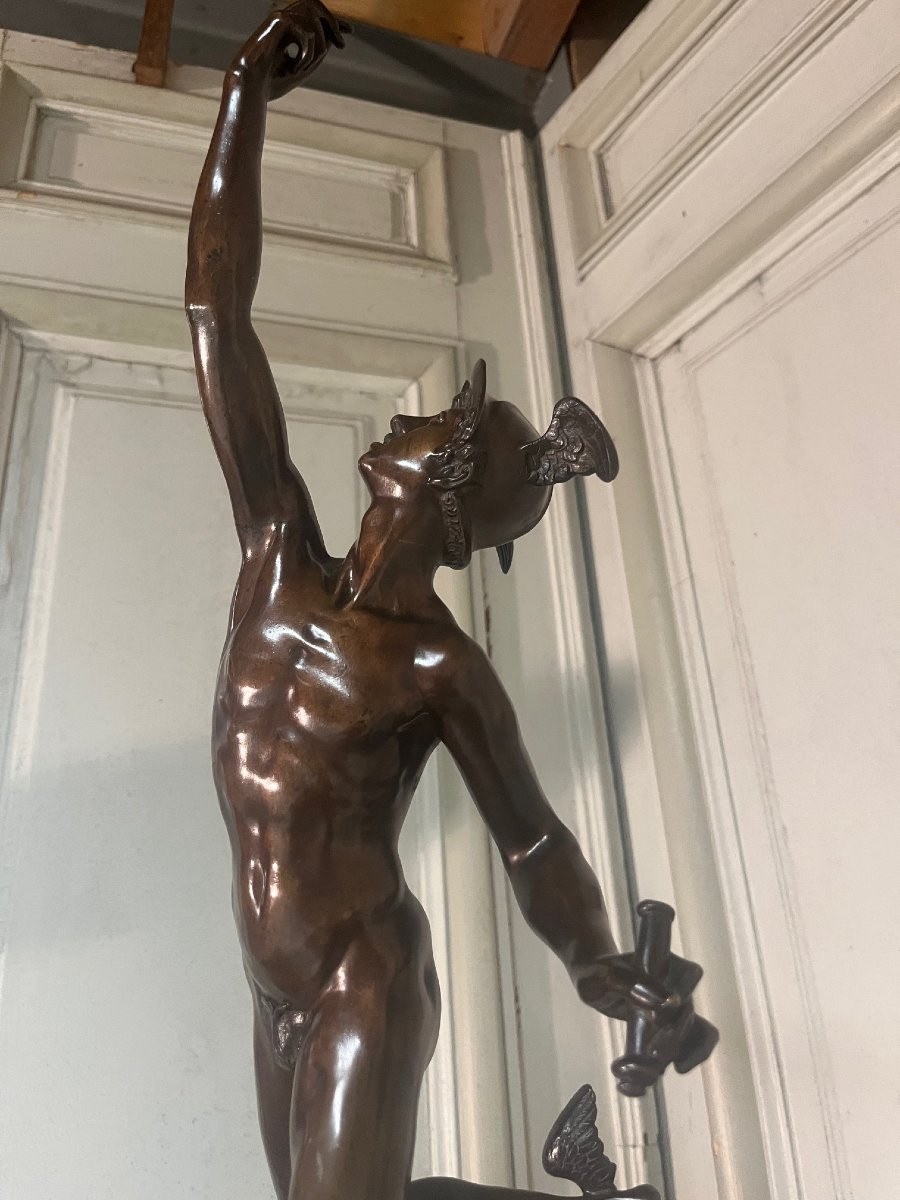 Bronze XIXe,  Mercure d'après Jean de Bologne-photo-2