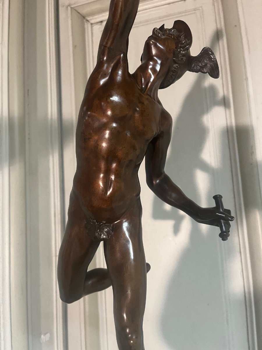Bronze XIXe,  Mercure d'après Jean de Bologne-photo-3