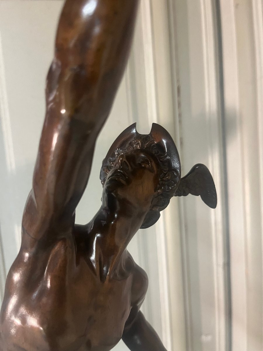Bronze XIXe,  Mercure d'après Jean de Bologne-photo-4