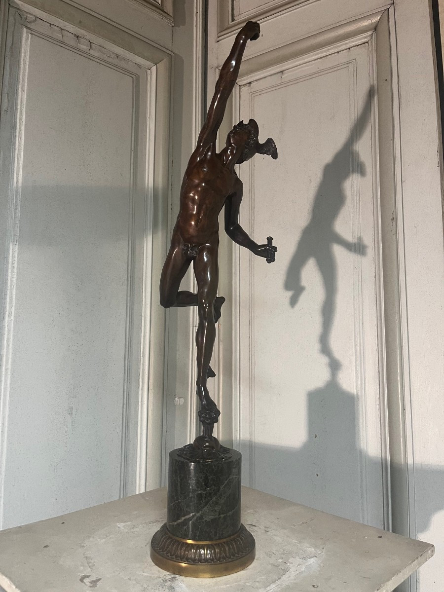 Bronze XIXe,  Mercure d'après Jean de Bologne