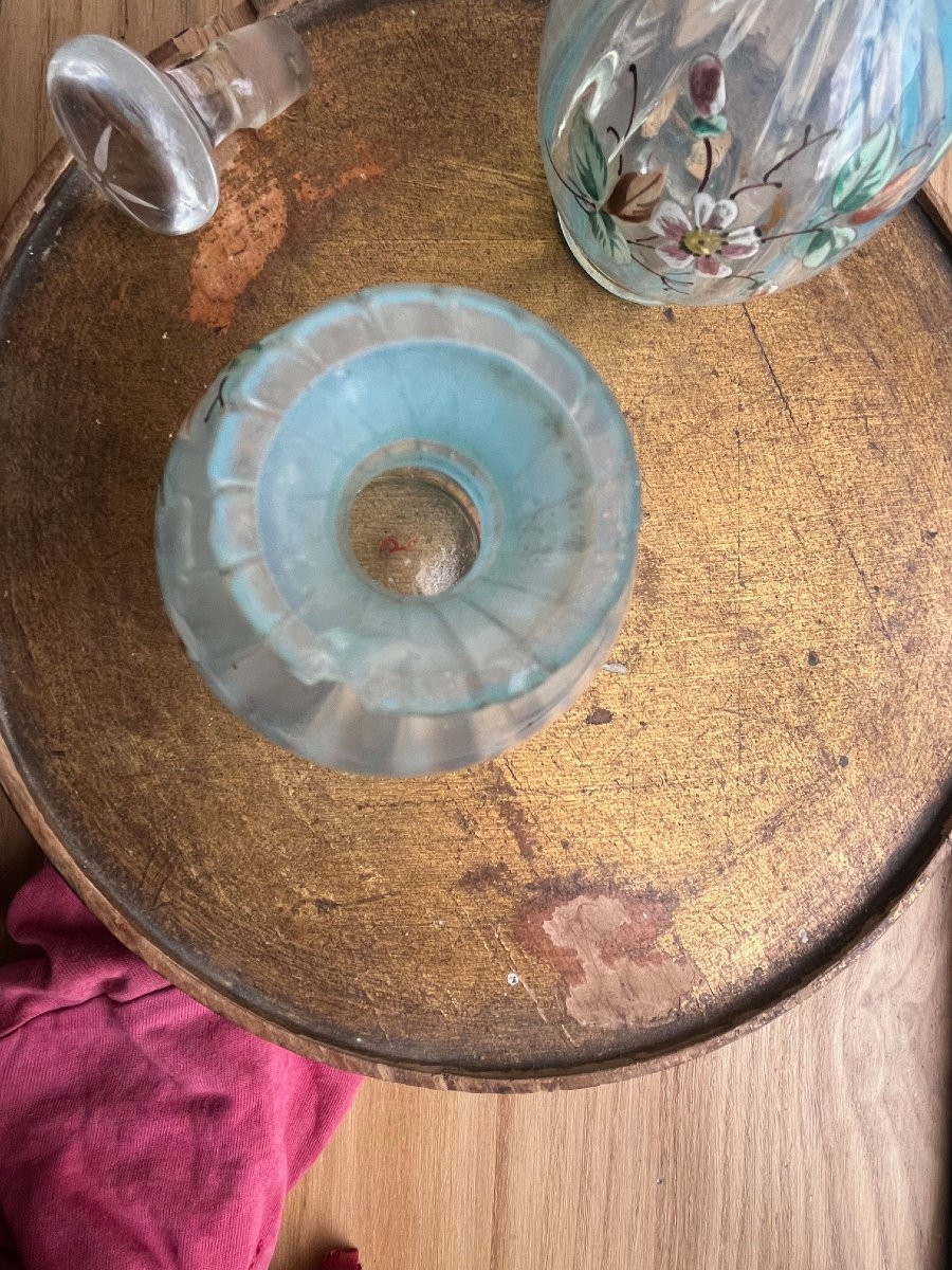 Pair Of Enameled Bottles From The 1900s-photo-3