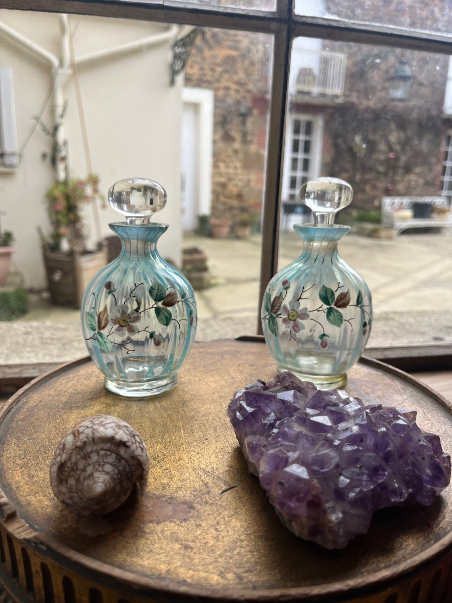 Pair Of Enameled Bottles From The 1900s-photo-4