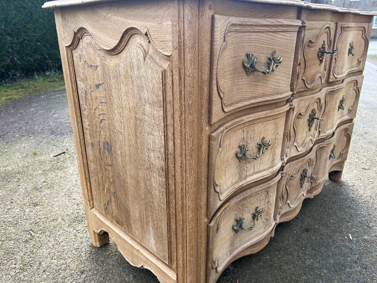 Commode en chêne blanchi époque 18ème siècle-photo-2