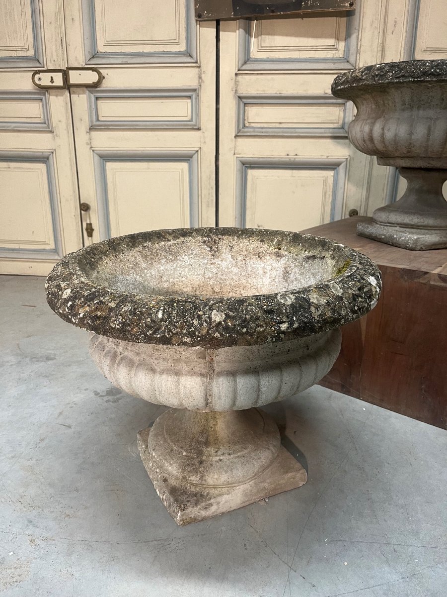 Paire de vasques de jardin en reconstitué époque XXe siècle-photo-3