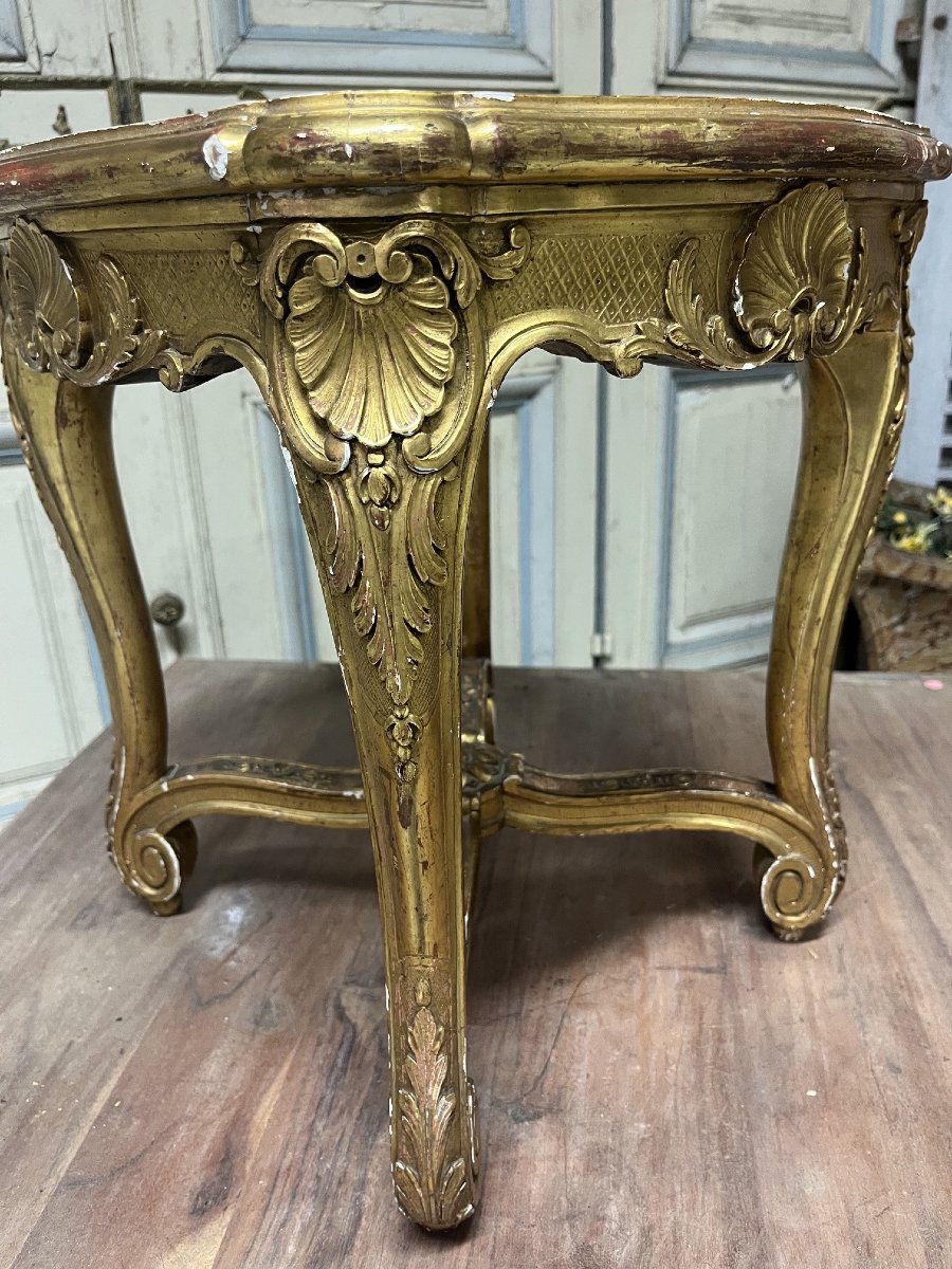 Tabouret de piano style  LXV en bois doré, fin XIXe siècle-photo-2