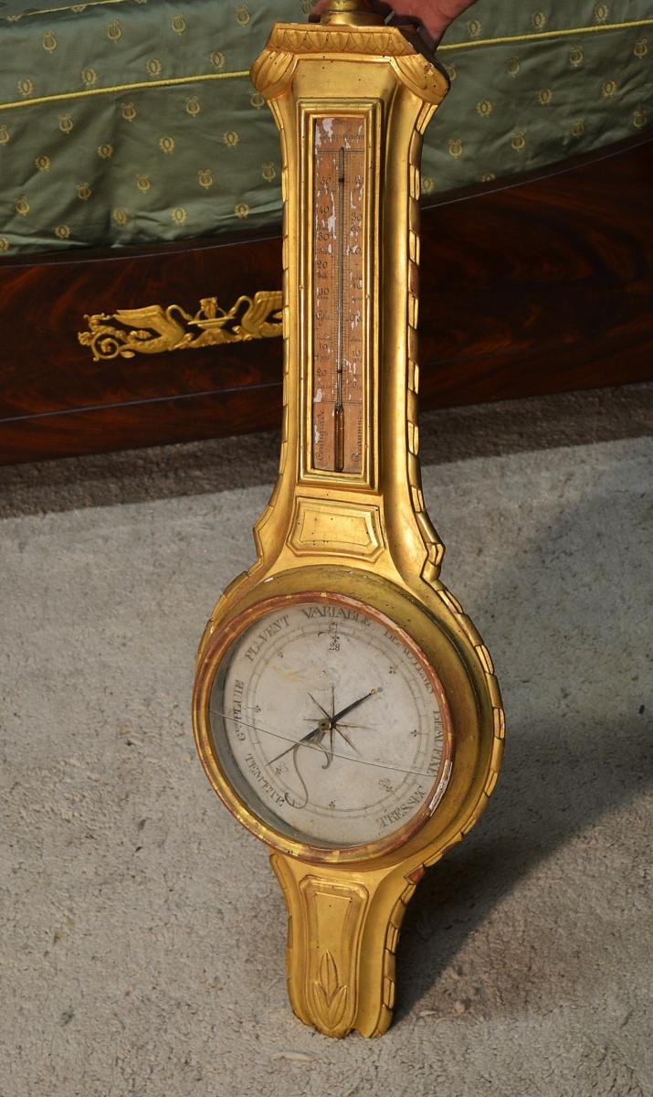 Barometer In Golden Wood Eighteenth Century