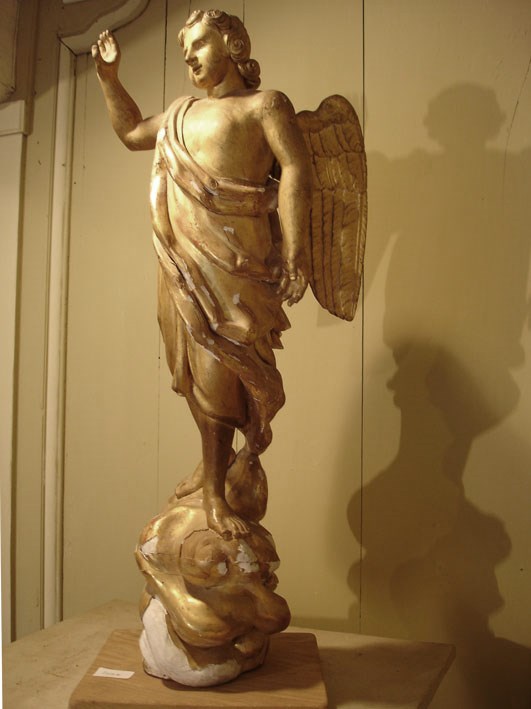 Angelot En Bois Doré époque 18 E Siècle