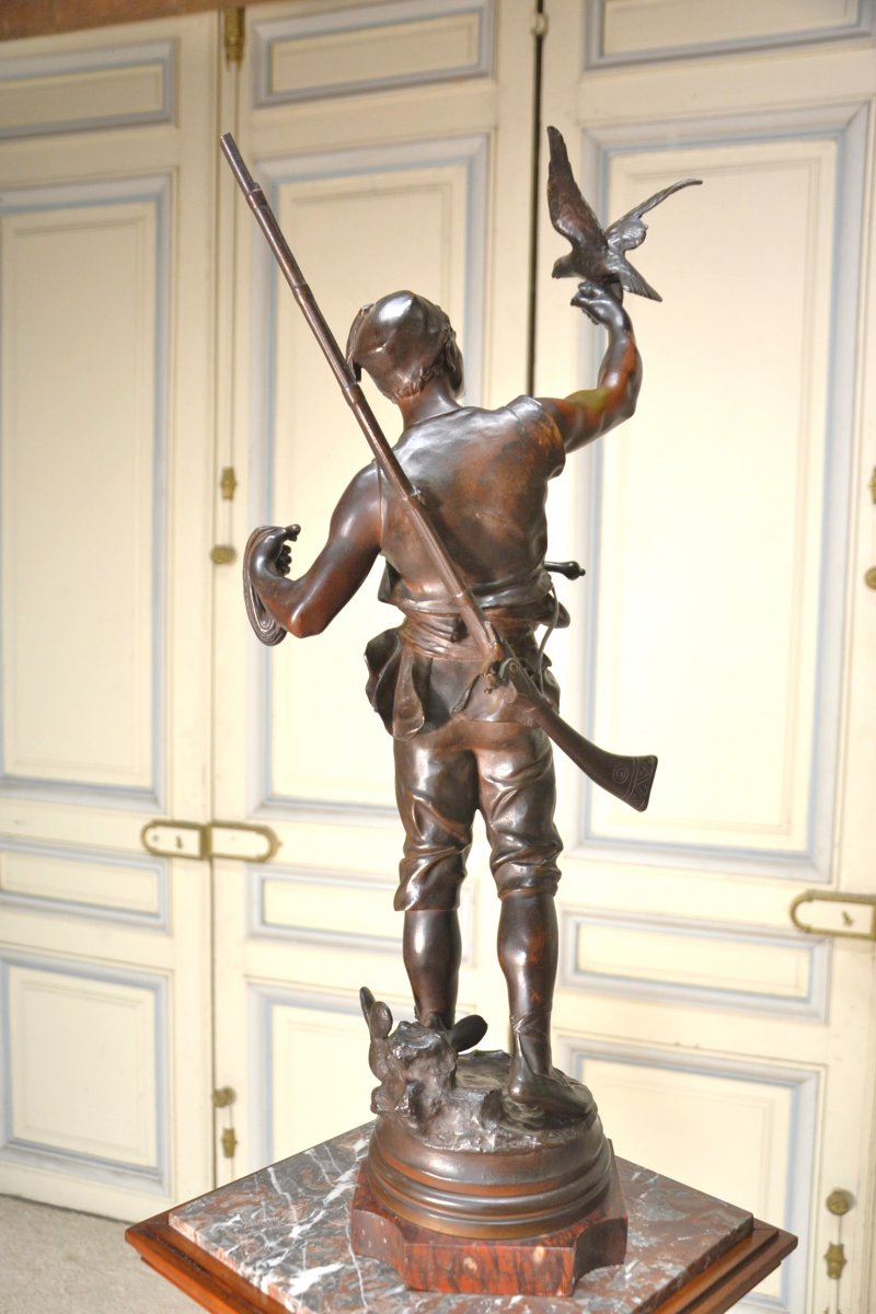 sujet en bronze "Le lancer" signé E. Marioton (1854-1933)-photo-3