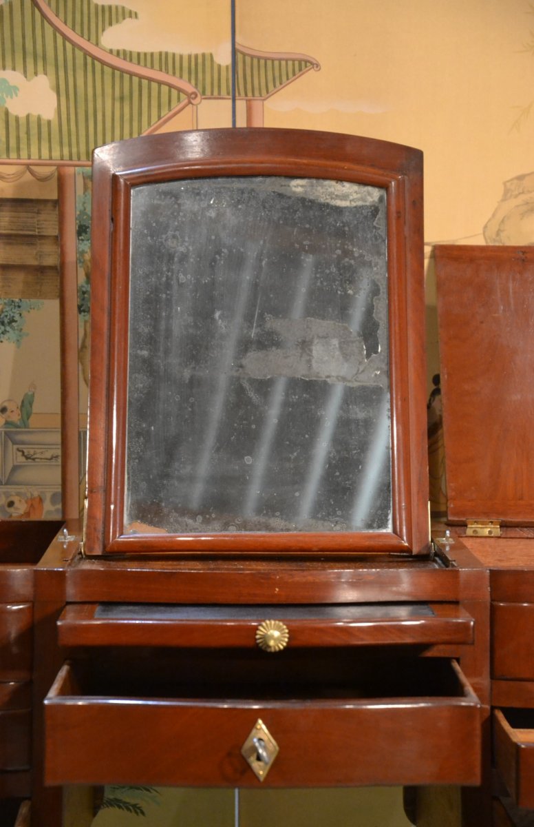 Mahogany Dressing Table Stamped By Coulon & Chevalier XVIIIth Century-photo-4