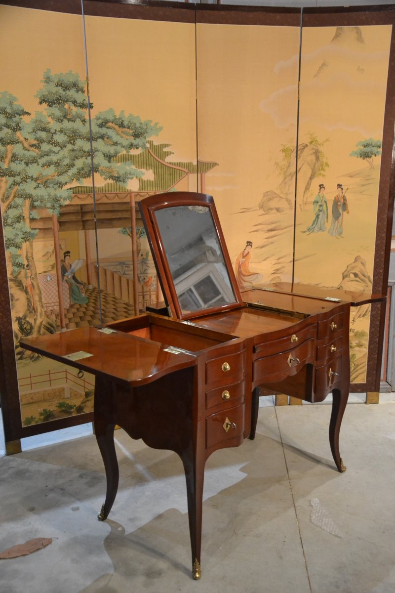 Mahogany Dressing Table Stamped By Coulon & Chevalier XVIIIth Century