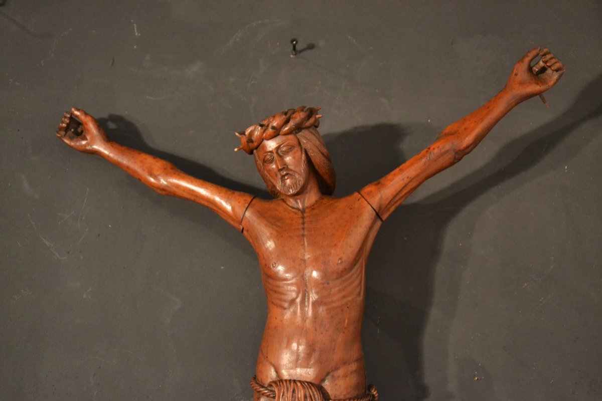 Crucifix En Noyer époque XIXe Siècle-photo-4