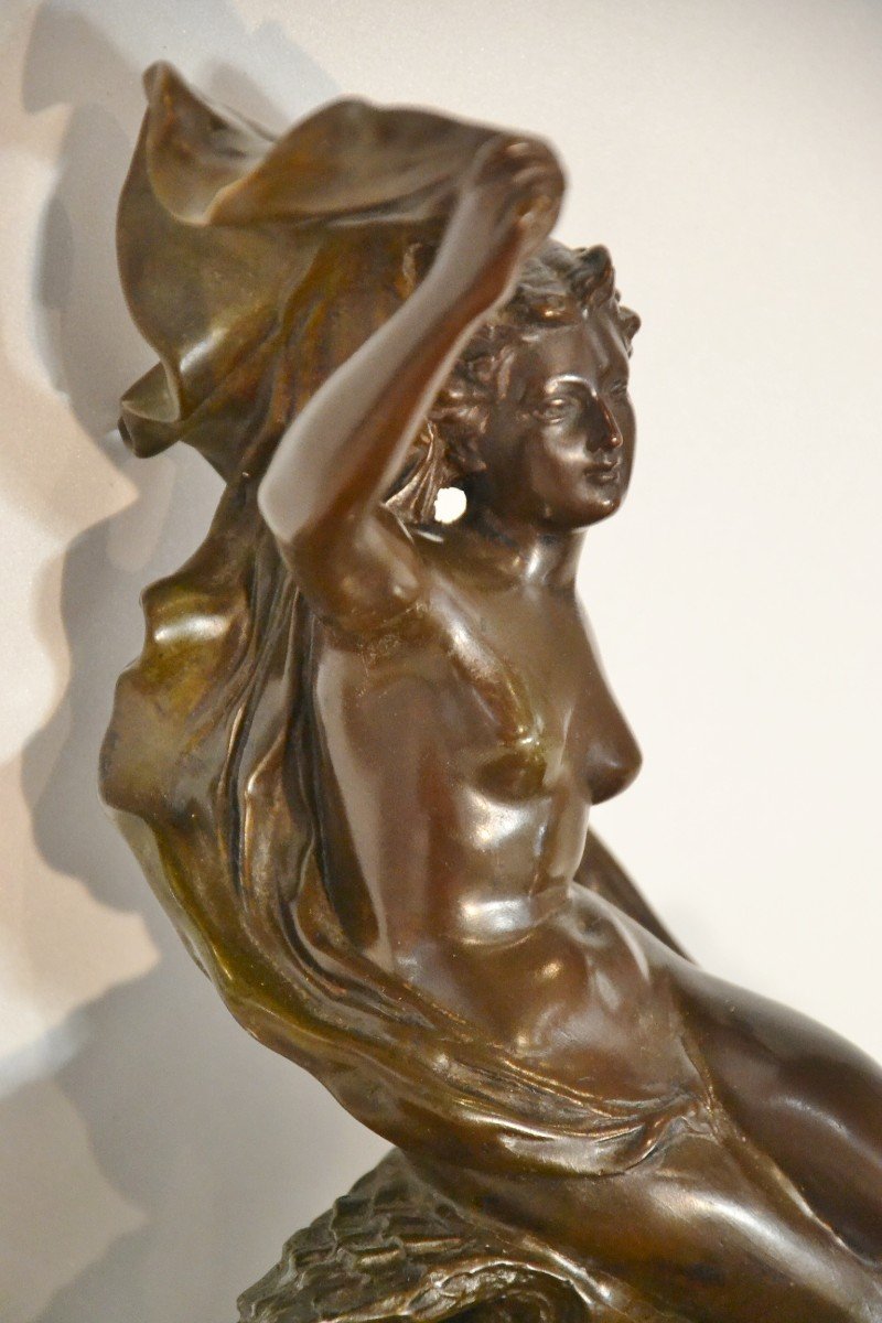 Sujet En Bronze Art Nouveau, Signé Viktor Szczeblewski -photo-1