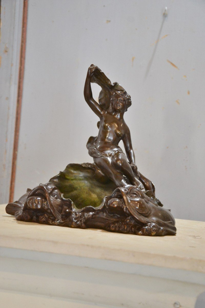 Sujet En Bronze Art Nouveau, Signé Viktor Szczeblewski -photo-5