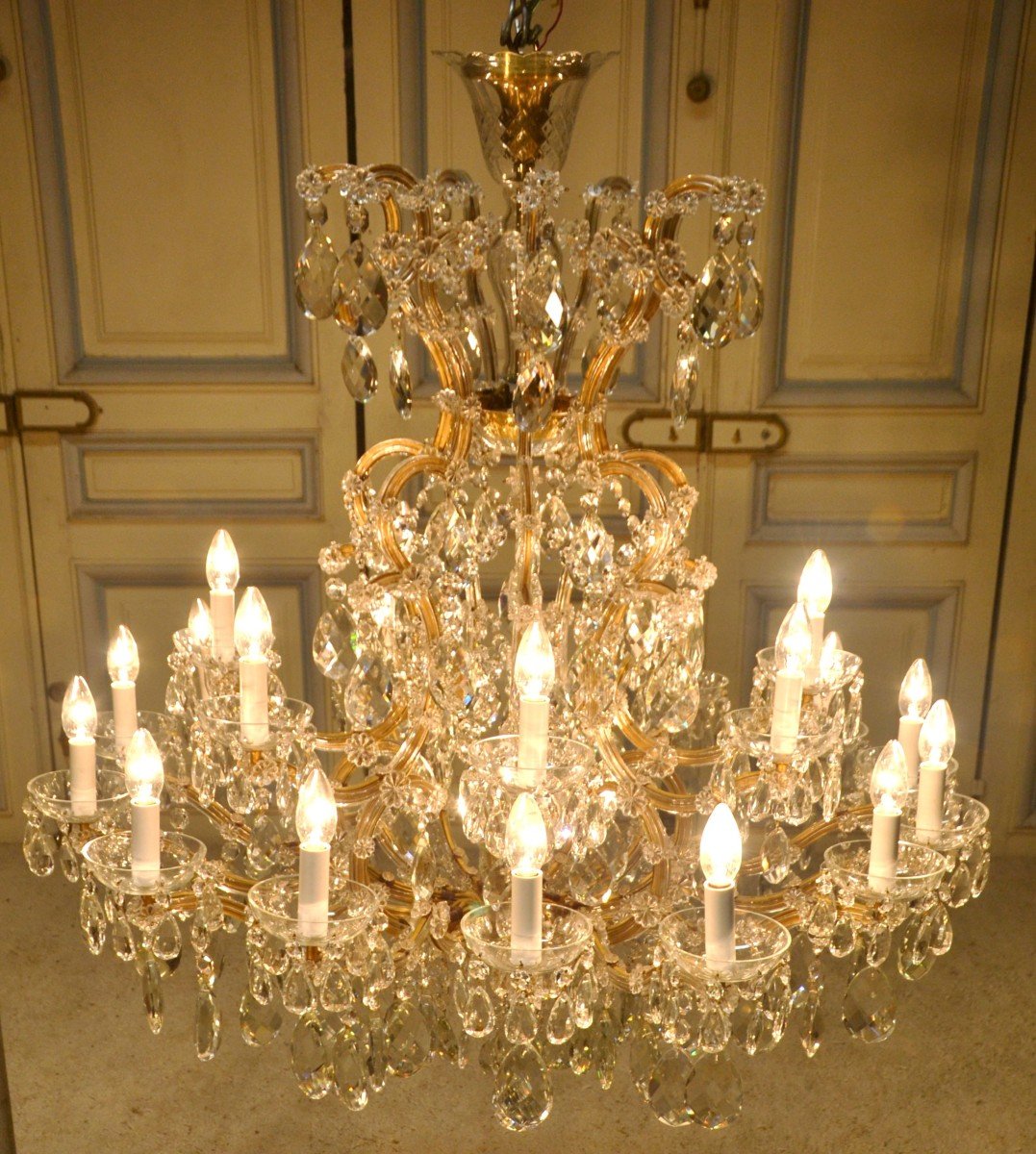 Large Marie Therese Chandelier In Bohemian Crystal