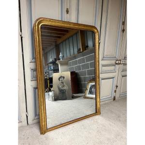 Large Lp Style Gilt Stucco Fireplace Mirror