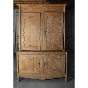 Two-body Bleached Oak Sideboard, 18th Century