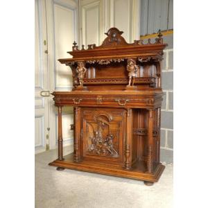 Troubadour Style Walnut Dining Room Server, 19th Century