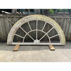 Large Painted Oak Transom From The 1900s