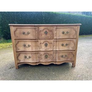 Commode en chêne blanchi époque 18ème siècle