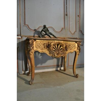 19th Century Carved Wood Console Table