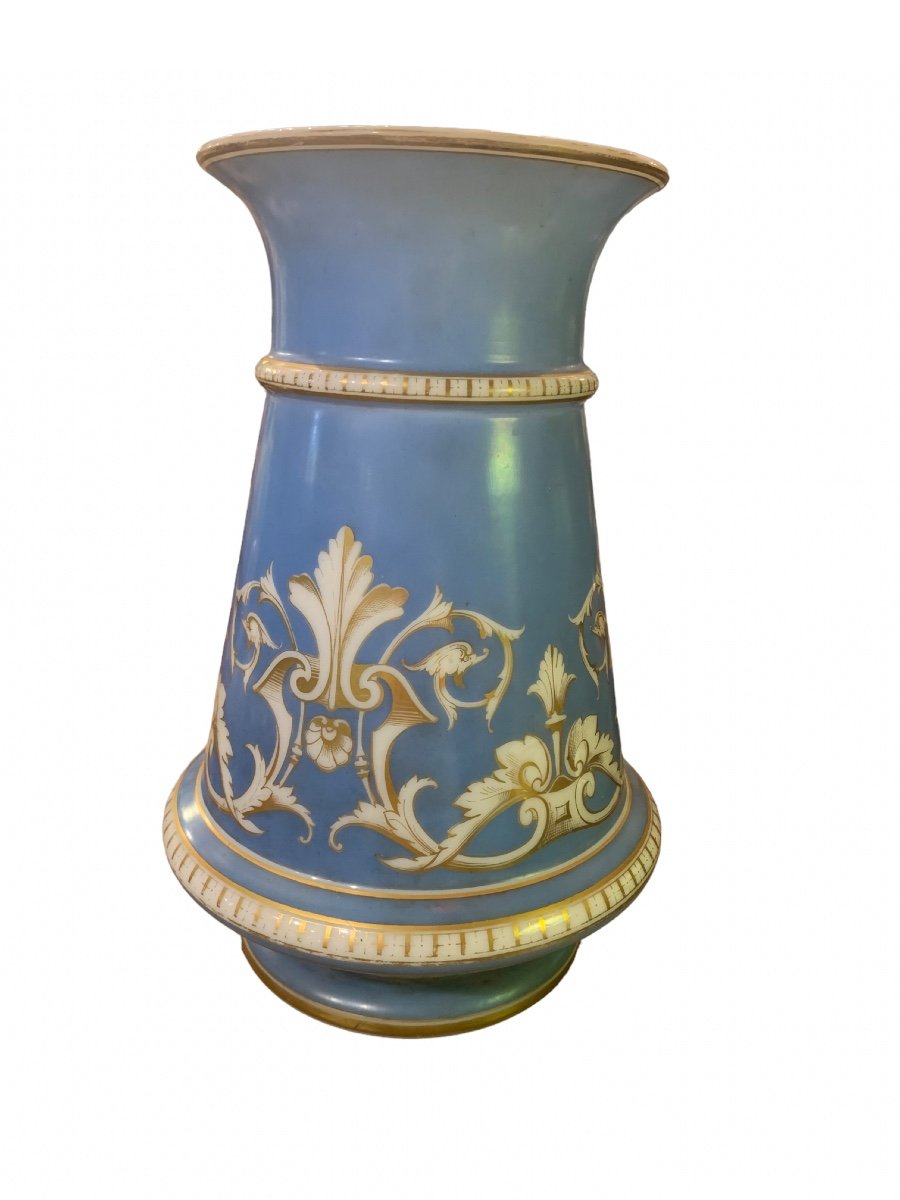 Crystal Vase, Blue Opaline-photo-2