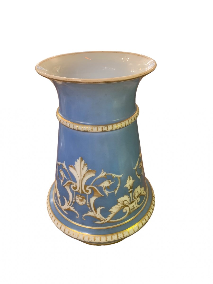 Crystal Vase, Blue Opaline-photo-3